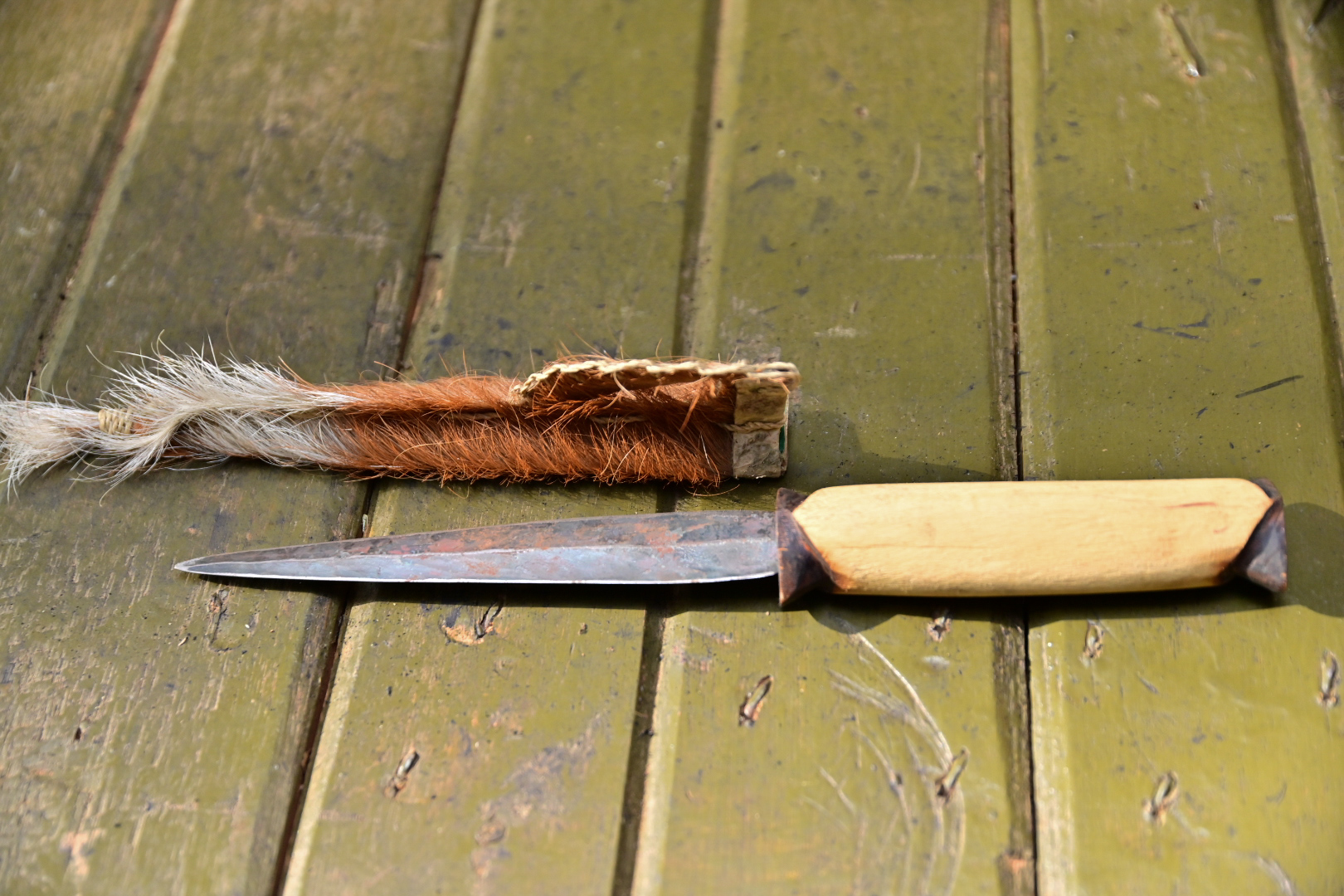 Traditional Ugandan Knife with Hide Sheath