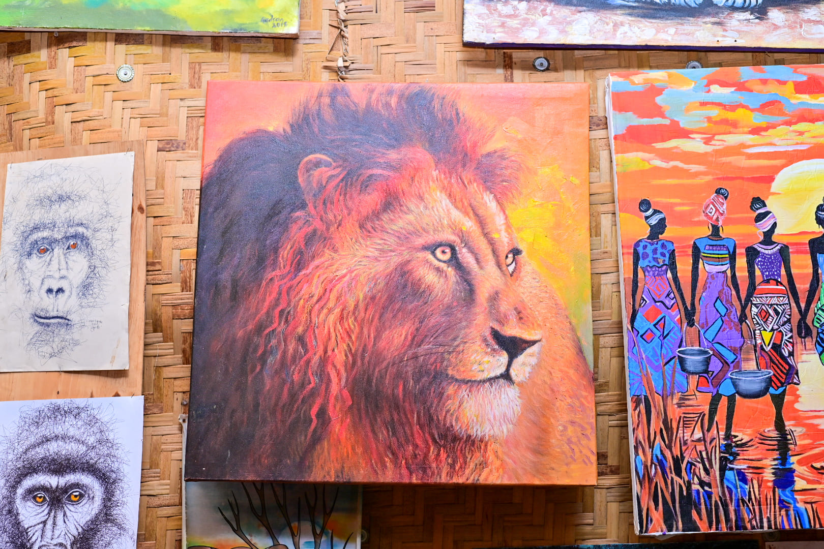 Hand-Painted Lion Face Portrait