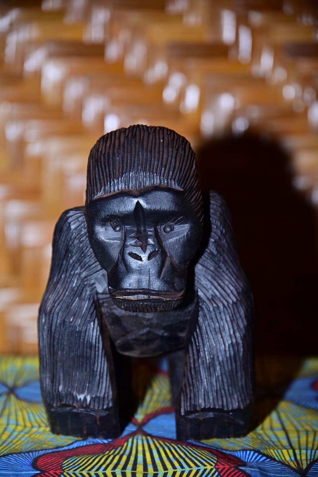 Gorilla Artifact – Hand‑Carved Wooden Tribal Sculpture