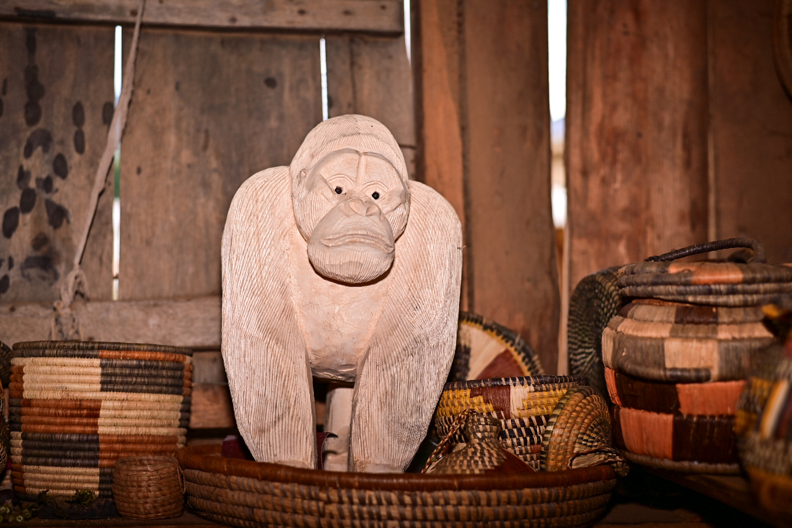 Bwindi Gorilla Hand-Carved Wooden Sculpture