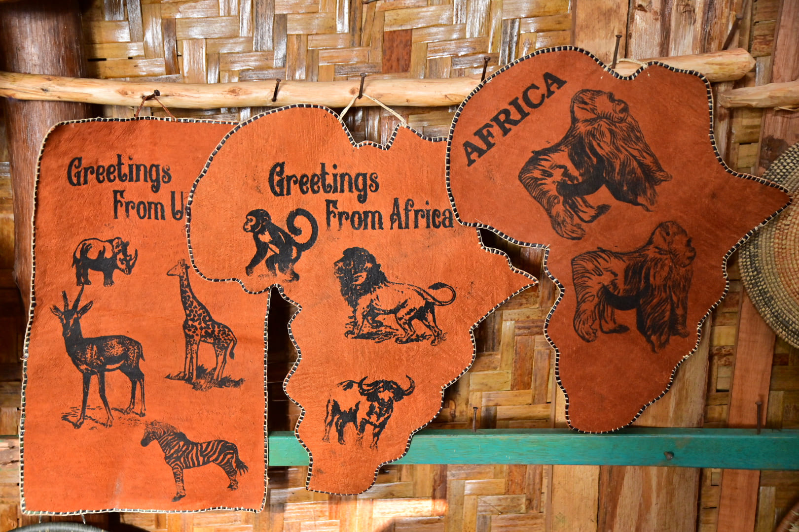 Handcrafted Barkcloth Map of Uganda Wall Art