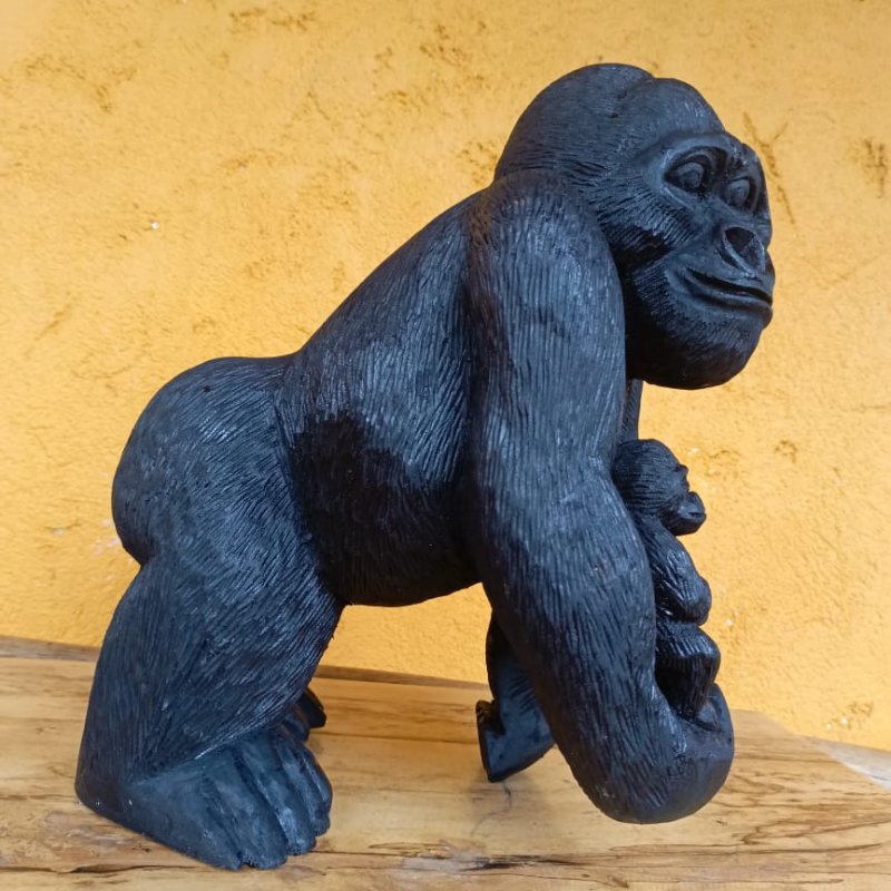 Gorilla Figurine (Gorilla with Baby / Walking Pose)