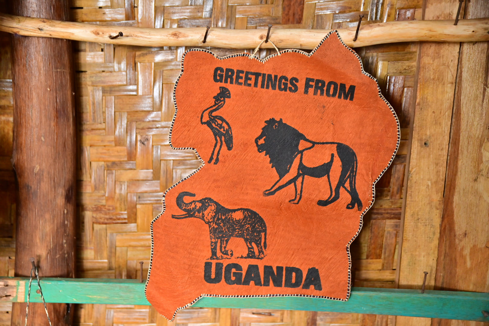 Handcrafted Barkcloth Map of Uganda Wall Art