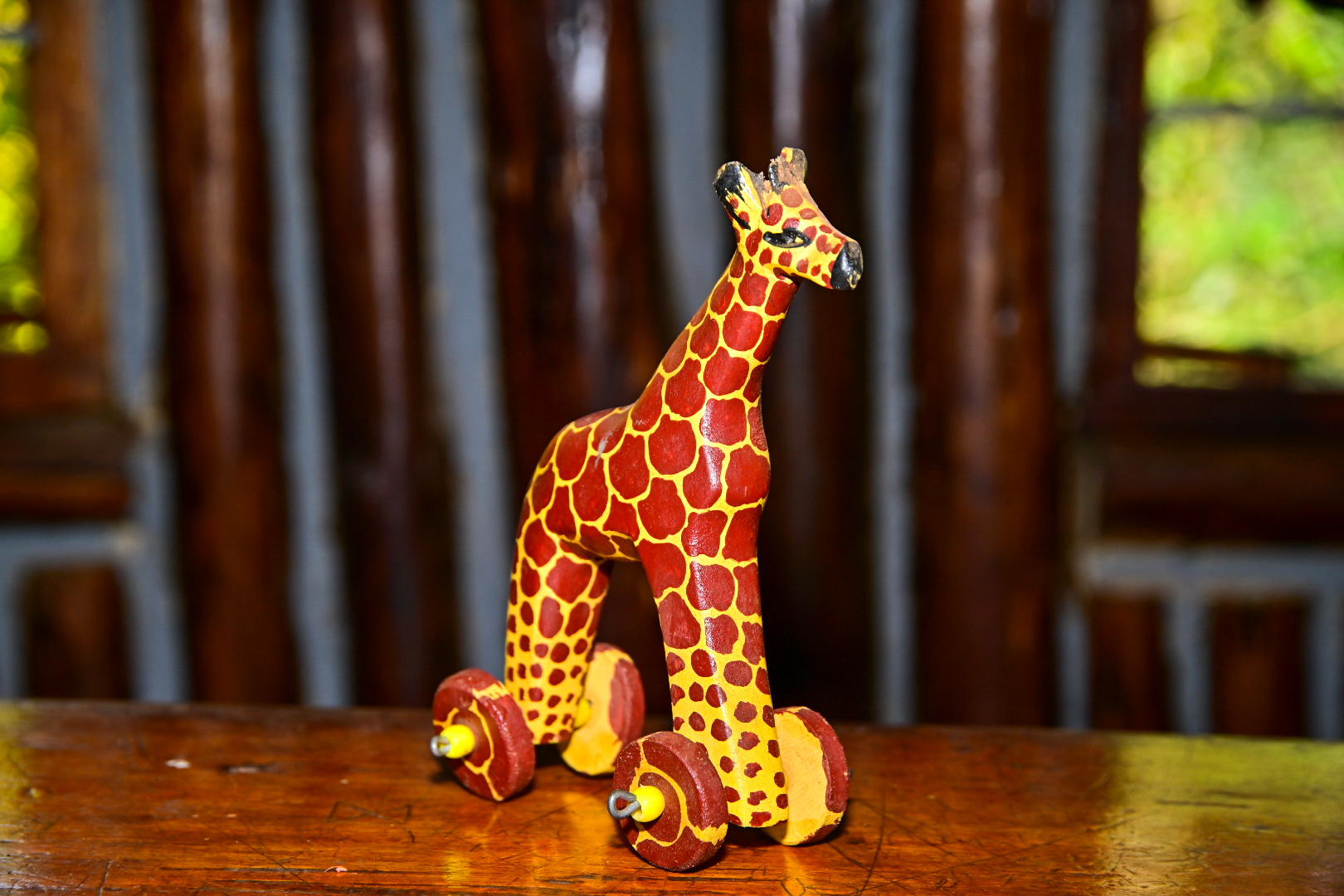 Rolling Giraffe Wooden Toy